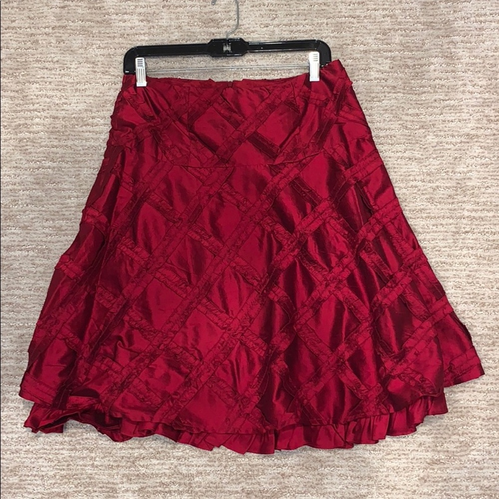 Red midi skirt